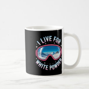 Ich lebe für weiße Pulver-Ski-Brille Lustiger Skif Kaffeetasse