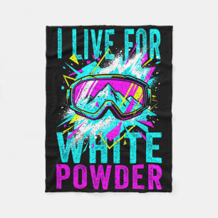 Ich lebe für weißen Pulverschnee 80er 90er Retro-S Fleecedecke