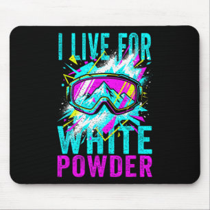 Ich lebe für weißen Pulverschnee 80er 90er Retro-S Mousepad
