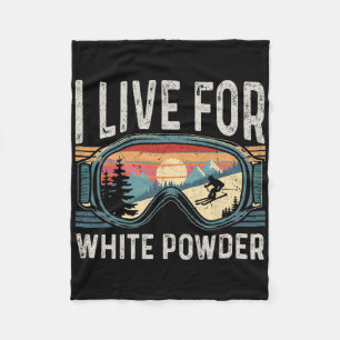 Ich lebe für White Powder Snowboarden Retro Vintag Fleecedecke