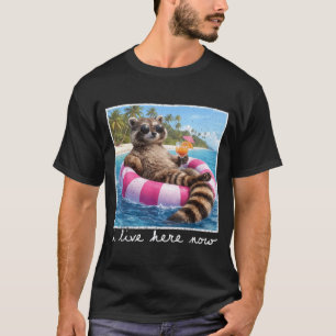 Ich lebe hier lustiger Waschbär Meme wilde Mädchen T-Shirt