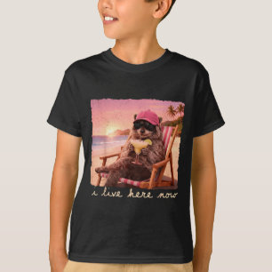 Ich lebe hier lustiger Waschbär-Meme wilde Mädchen T-Shirt