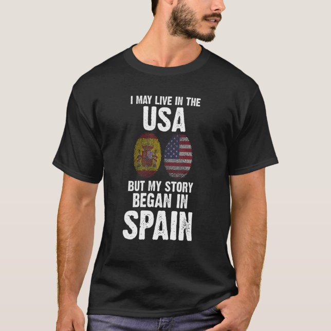 Ich lebe in den USA meine Geschichte begann in Spa T-Shirt (Vorderseite)