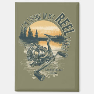 Ich lebe in meiner Lustiges Fischer-Geschenk Magnet
