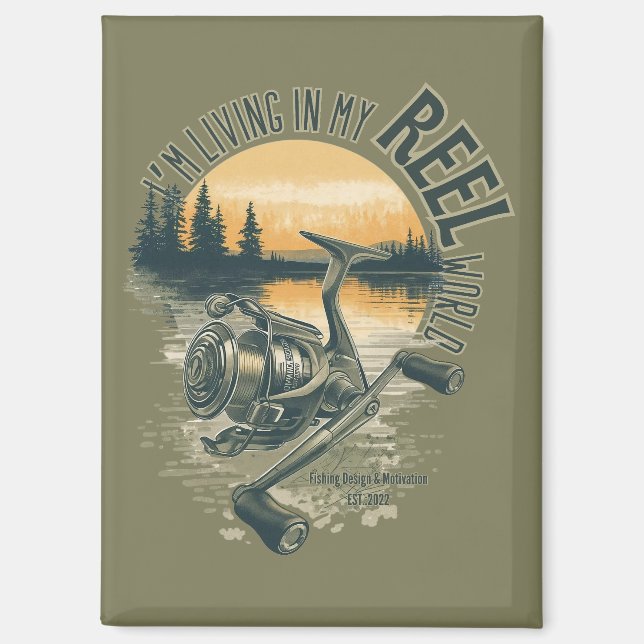 Ich lebe in meiner | Lustiges Fischer-Geschenk |  Magnet (Vorderseite)