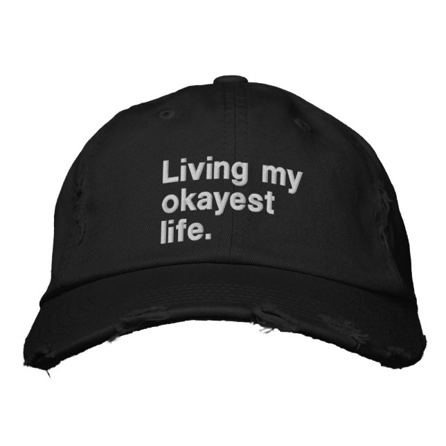 Ich lebe mein ganzes Leben. Bestickte Baseballkappe (Vorderseite)