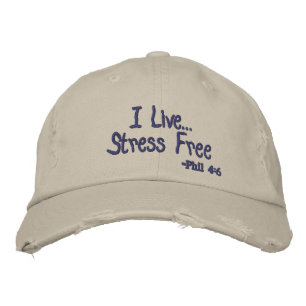 Ich lebe Stress Free Customizing es Bestickte Baseballkappe
