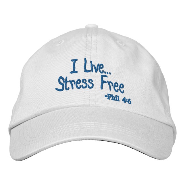Ich lebe Stressfrei  Bestickte Baseballkappe (Vorderseite)