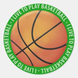 Ich lebe, um Sport-Geschenke des Basketball- zu Runder Aufkleber