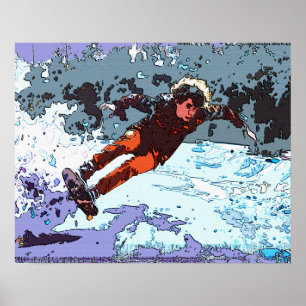 Ich lebe zu rennen - Skateboard Racing Pillowcase Poster