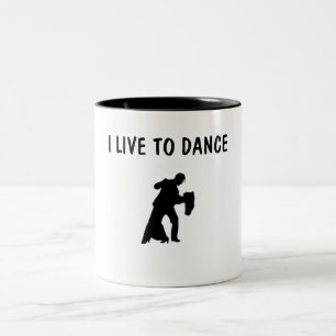 ICH LEBE ZU TANZ-KAFFEE-TASSE ZWEIFARBIGE TASSE