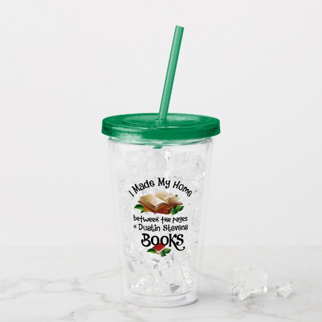 Ich lebe zwischen den Seiten der Bücher von Dustin Acryltrinkbecher (Rückseite Ice)