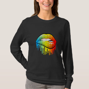 Ich leckte es so seine Regenbogenlippen T-Shirt