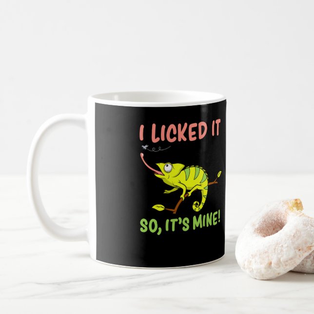 Ich leckte es so, wie seine Minenechse Reptilien Kaffeetasse (Mit Donut)