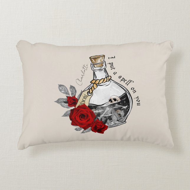 Ich lege dir einen Zauber - Liebe-Tränke mit Schäd Dekokissen (Vorderseite)