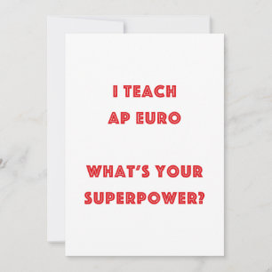 Ich lehre AP Euro Was ist Ihre Supermacht?