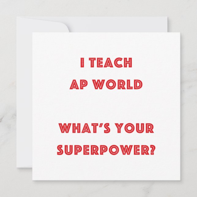 Ich lehre AP World Was ist deine Supermacht? (Vorderseite)