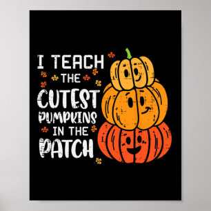 Ich lehre Coolen Pumpkin Patch Halloween Kostüm Fe Poster