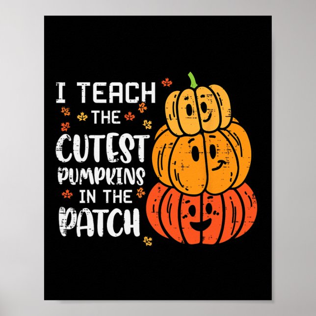 Ich lehre Coolen Pumpkin Patch Halloween Kostüm Fe Poster (Vorne)