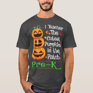 Ich lehre das Niedlichste Pumpkin Pre-k Lehrer Hal T-Shirt