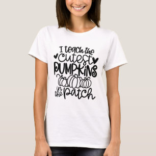 Ich lehre die Niedlichsten Kürbis in den Patch-Leh T-Shirt