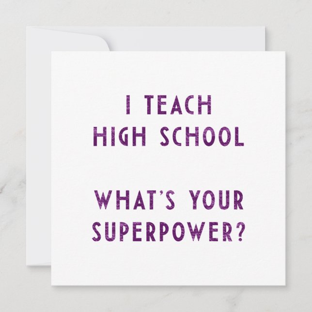 Ich lehre High School Was ist dein Super-Power? (Vorderseite)