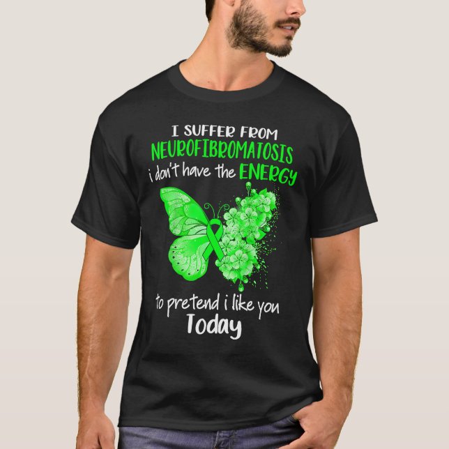 Ich leide an Neurofibromatose Awareness Butterfl T-Shirt (Vorderseite)