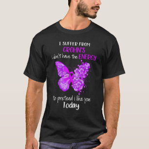 Ich leide unter Crohns Schmetterling-Lila Sensibil T-Shirt