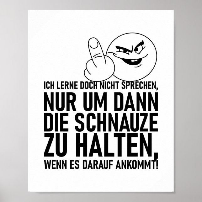 ICH LERNE DOCH NICHT SPRECHEN POSTER (Vorne)