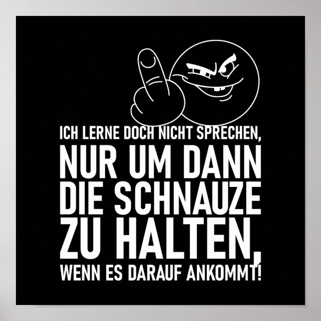 ICH LERNE DOCH NICHT SPRECHEN POSTER (Vorne)