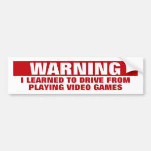 Ich lernte Autofahren durch das Spielen von Videos Autoaufkleber