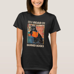 Ich lese Banned Books Black Cat Reader Bookworom T-Shirt