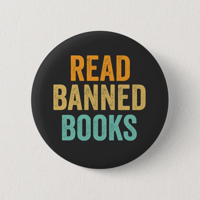 Ich lese Banned Books Funny Bookreader Button (Vorderseite)