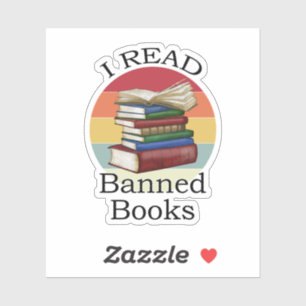 Ich lese Banned Books Librarian Bookworter Book Re Aufkleber
