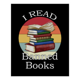Ich lese Banned Books Librarian Bookworter Book Re Poster