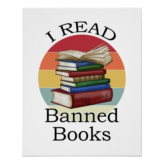 Ich lese Banned Books Librarian Bookworter Book Re Poster (Vorderseite)