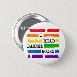 Ich lese "Banned Books Rainbow" Button