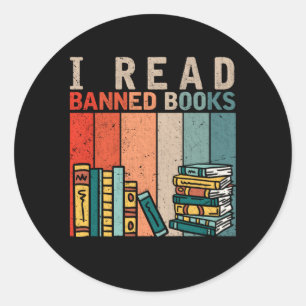 Ich lese Banned Books Reader Bookworm Runder Aufkleber