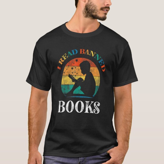 Ich lese Banned Books Reader Bookworm T-Shirt (Vorderseite)