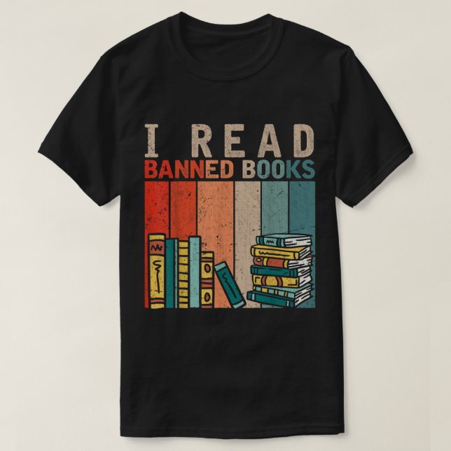 Ich lese Banned Books, Reader, Bookworm T - Shirt  (Design vorne)