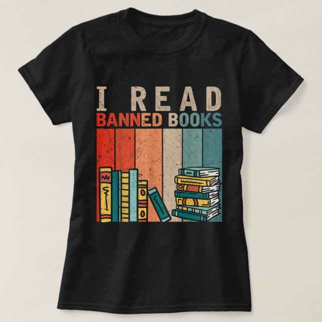 Ich lese Banned Books, Reader, Bookworm T - Shirt  (Design vorne)