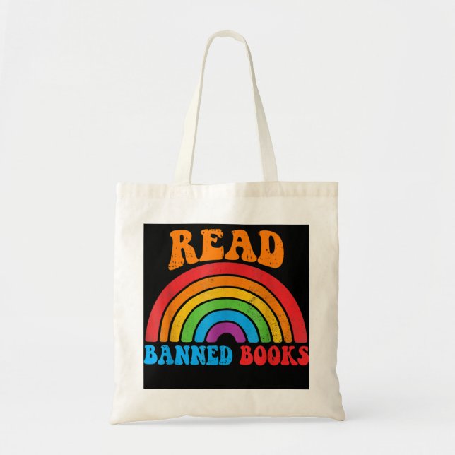 Ich lese Banned Books T Shirt Rainbow Reader lesen Tragetasche (Vorne)
