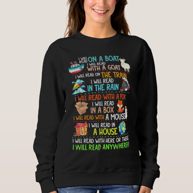 Ich lese Bücher auf einem Bootheber, der Lesegerät Sweatshirt (Vorderseite)