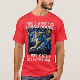 Ich lese Bücher, die ich mit Katzen füttere, und i T-Shirt