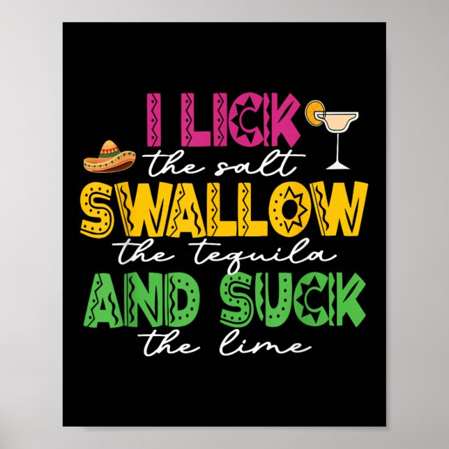 Ich lese das Salz schlucken Tequila Cinco De Mayo Poster (Vorne)