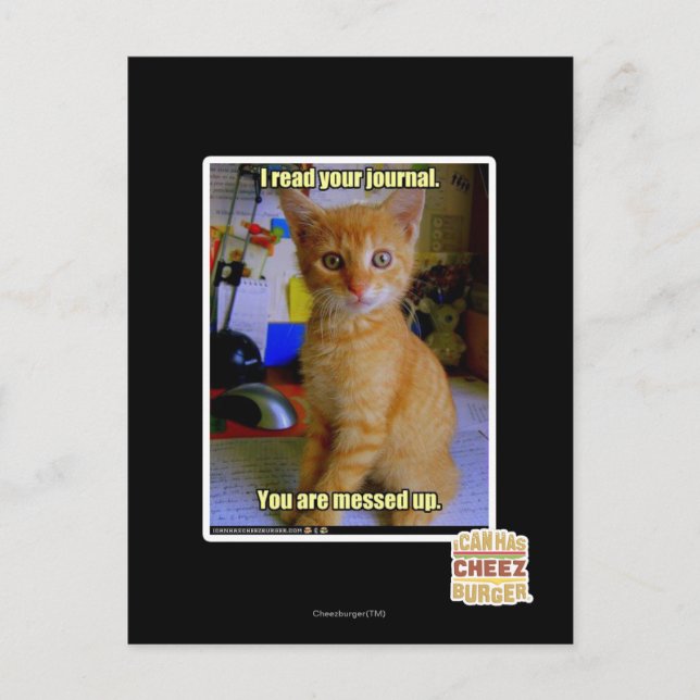 Ich lese deine Zeitschrift Postkarte (Vorderseite)