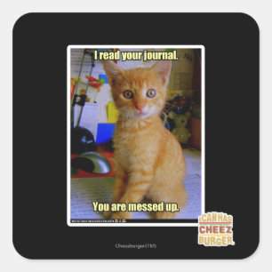 Ich lese deine Zeitschrift Quadratischer Aufkleber
