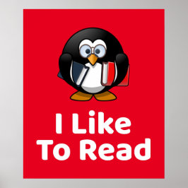 Ich lese gerne Pinguin Poster