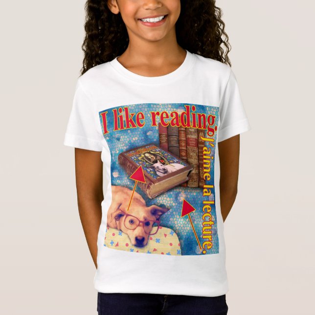 Ich lese gerne. T-Shirt (Vorderseite)