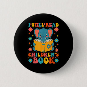 Ich lese Kinderbücher lustige Lesegrafik Button